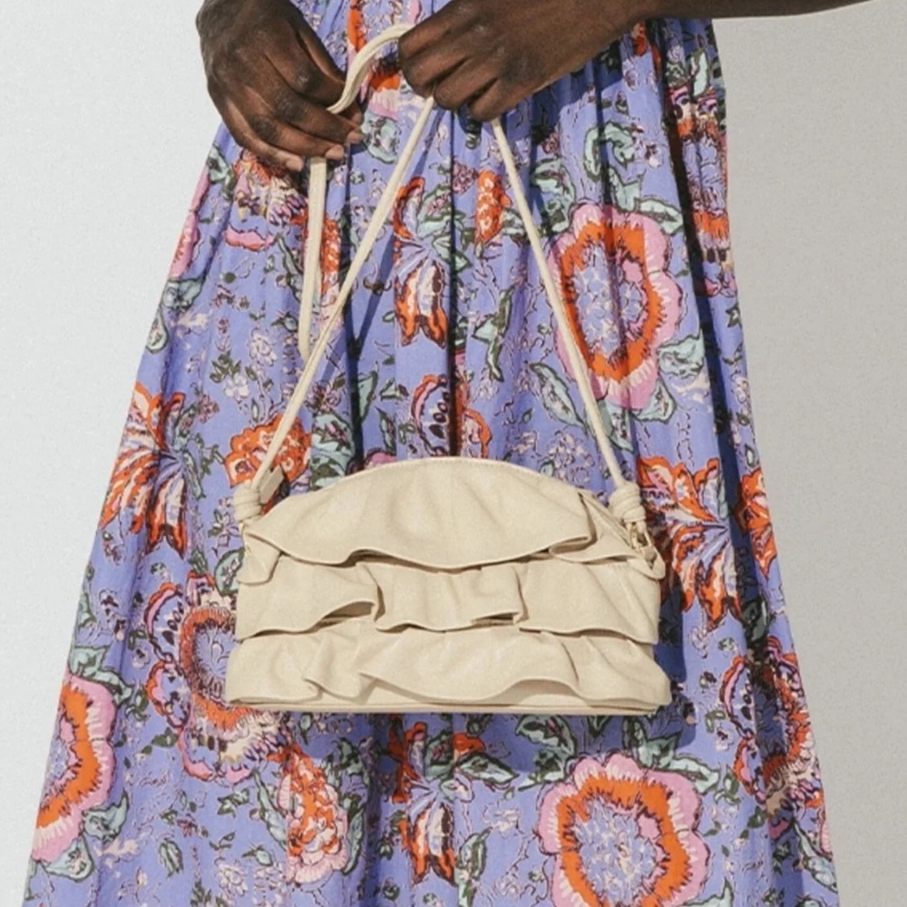 NEW NWT Cleobella Bellona Ruffle Shoulder Bag Ivory